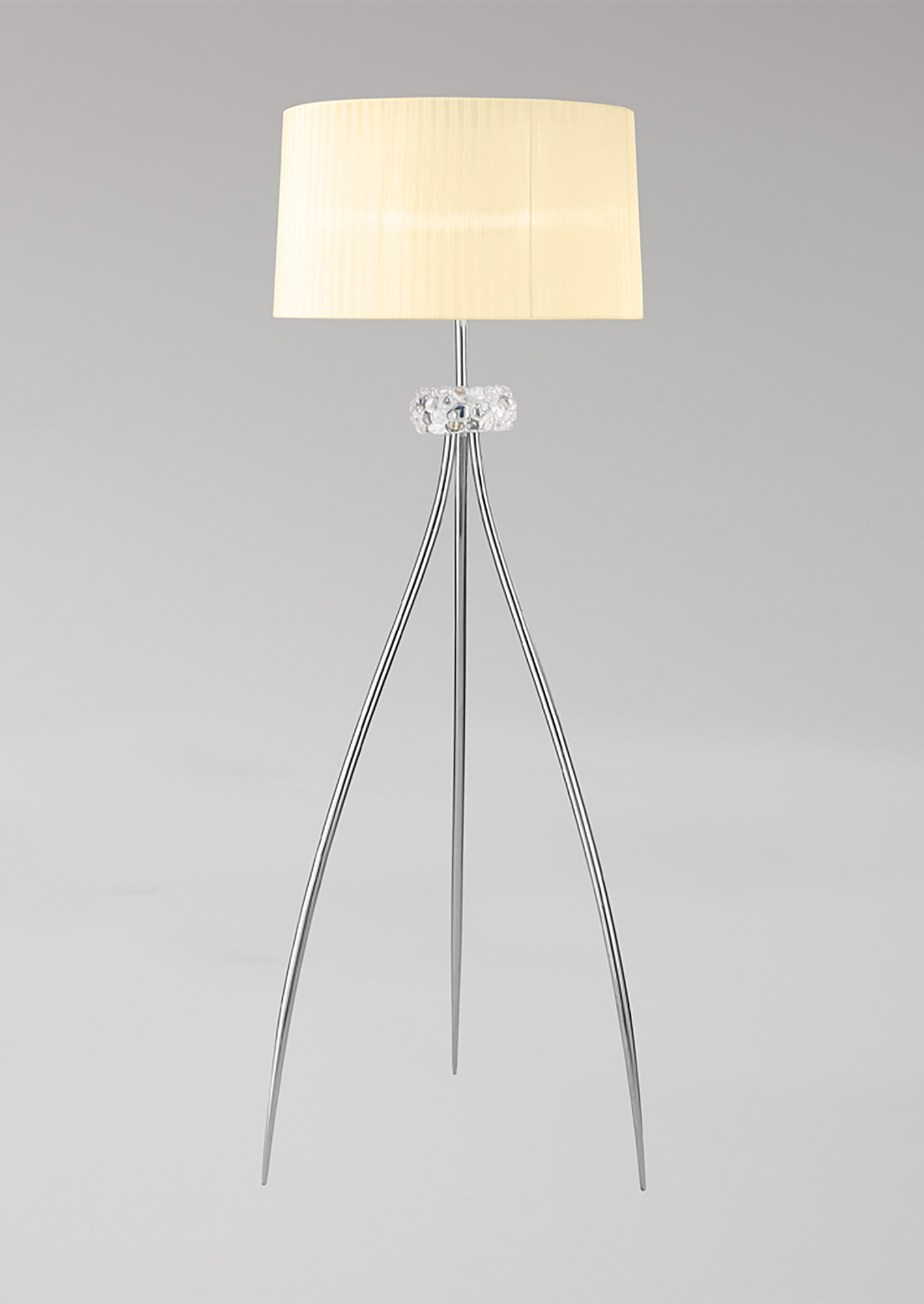 Loewe Polished Chrome-Cream Floor Lamps Mantra Shaded Floor Lamps Loewe Polished Chrome-Cream Floor Lamps Mantra Shaded Floor Lamps